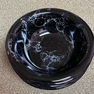 Vintage 90s Waechtersbach Marble Black White Cereal Bowls 1 for sale